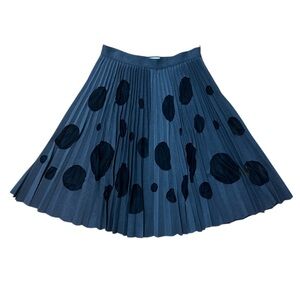 MSGM Gray Pleated Midi Skirt with Sheer Black Polka Dots Size:46